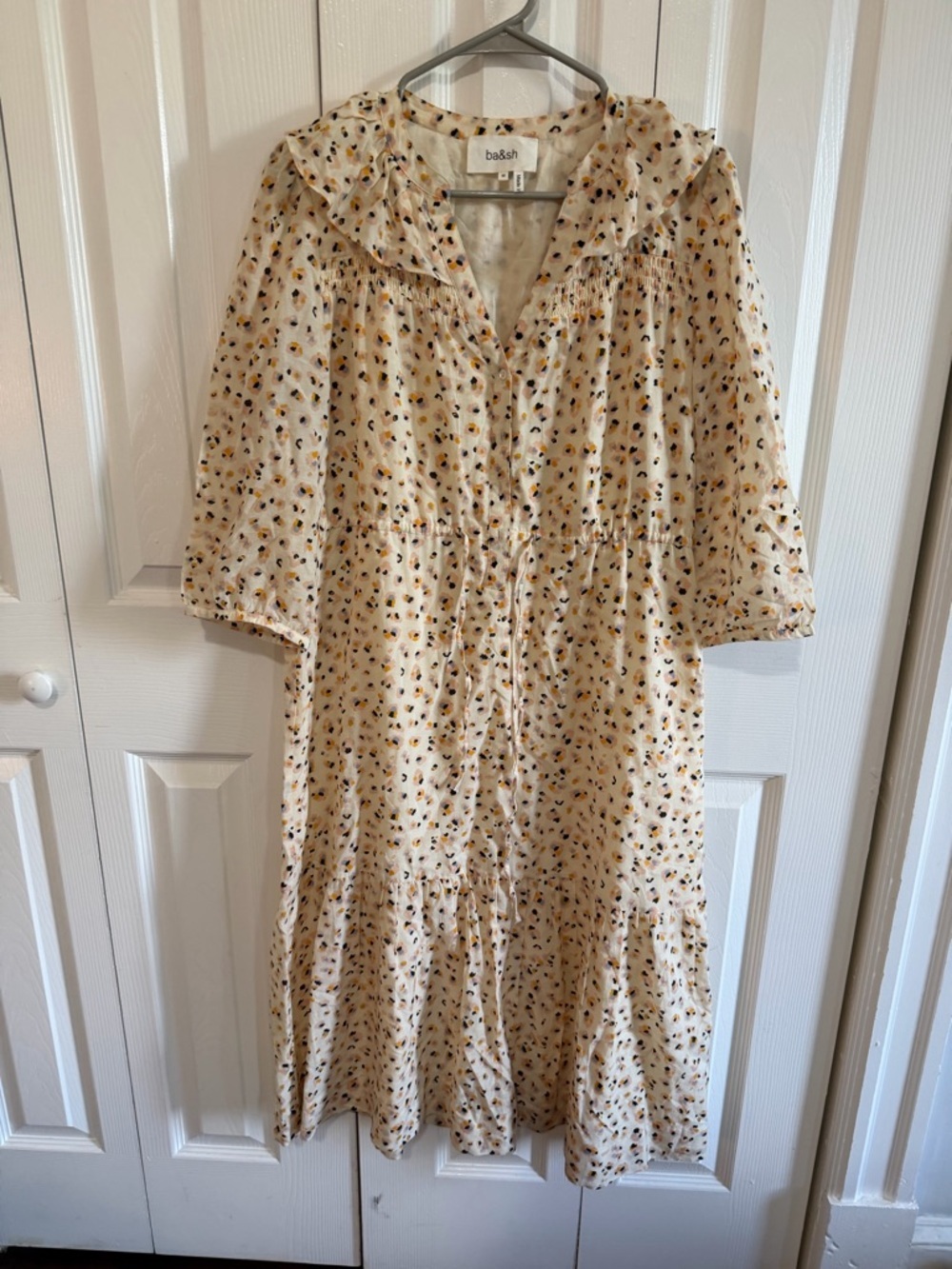 Ba&sh Bowie Cotton Printed Midi Dress Cottagecore Size Medium - Picture 2 of 4